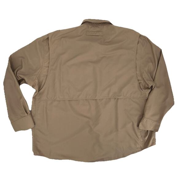 Duluth Trading Shirt Mens 3XL Khaki Action Cool Plus Vented Hiking Fishing - Picture 2 of 8